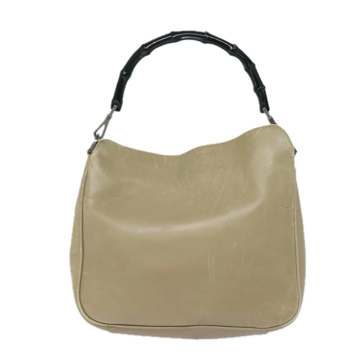 GUCCI Bamboo Shoulder Bag Leather Beige 80119