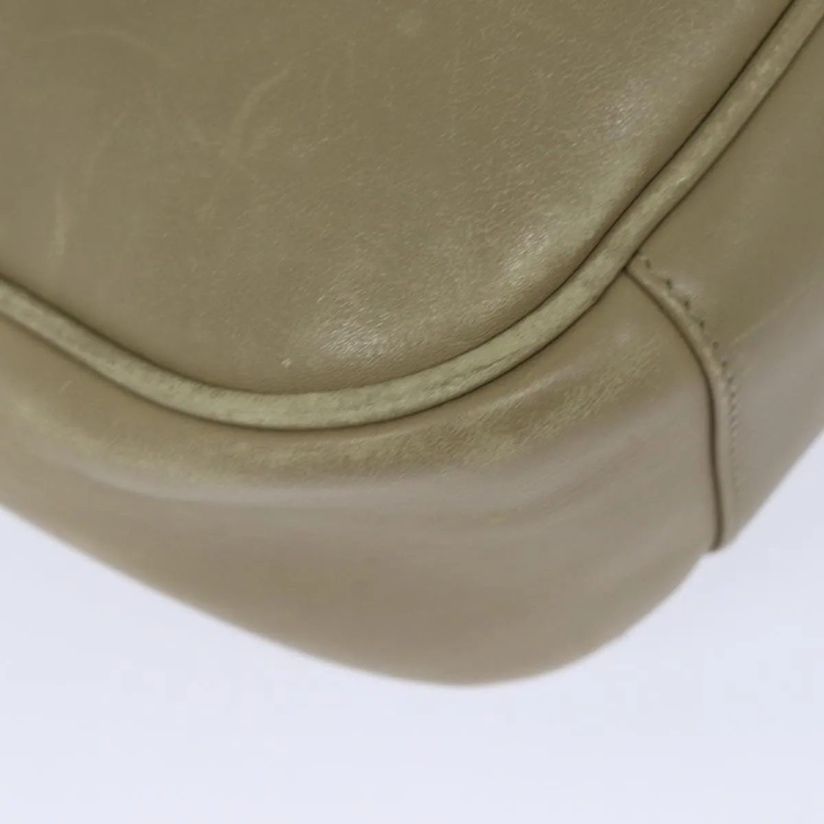 GUCCI Bamboo Shoulder Bag Leather Beige 80119