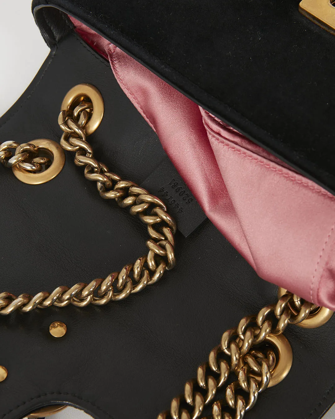 Gucci Black Velvet Mini Marmont 2.0 Shoulder Bag