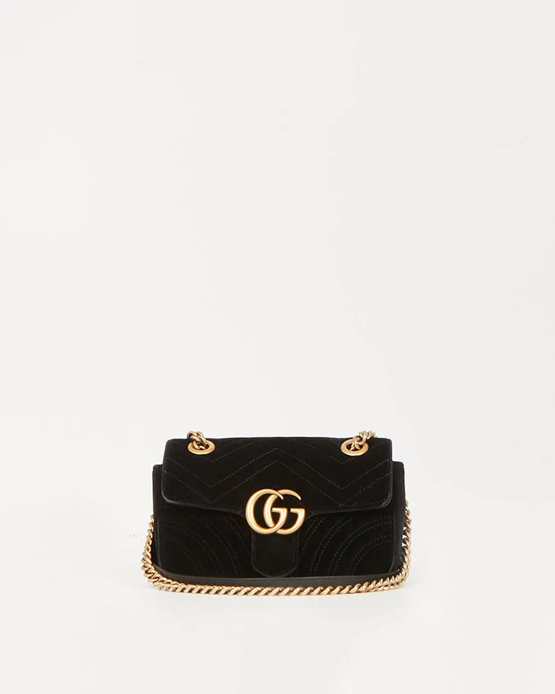 Gucci Black Velvet Mini Marmont 2.0 Shoulder Bag