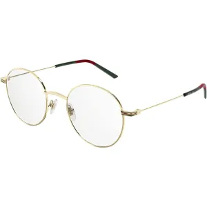 Gucci Men's Eyeglasses - Gold Metal Round Full Rim Frame Demo Lens | GG1054OK 002