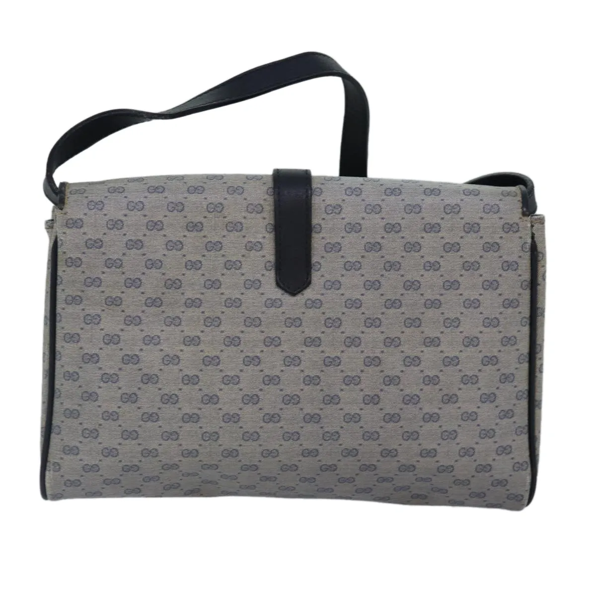 GUCCI Micro GG Supreme Shoulder Bag PVC Navy Gold 88596