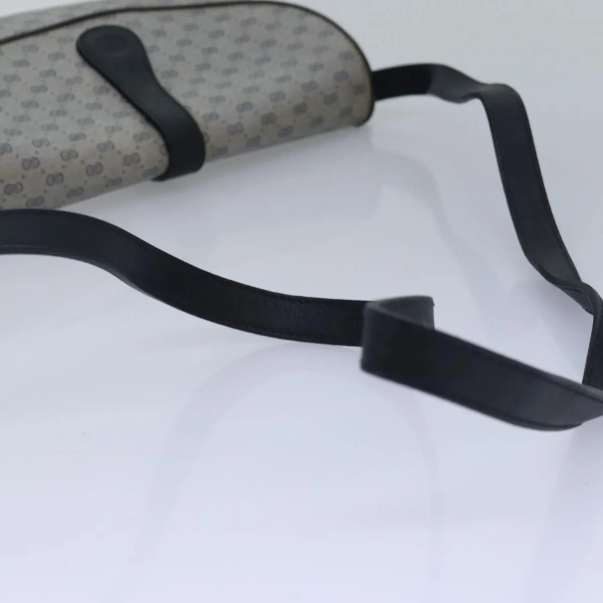 GUCCI Micro GG Supreme Shoulder Bag PVC Navy Gold 88596