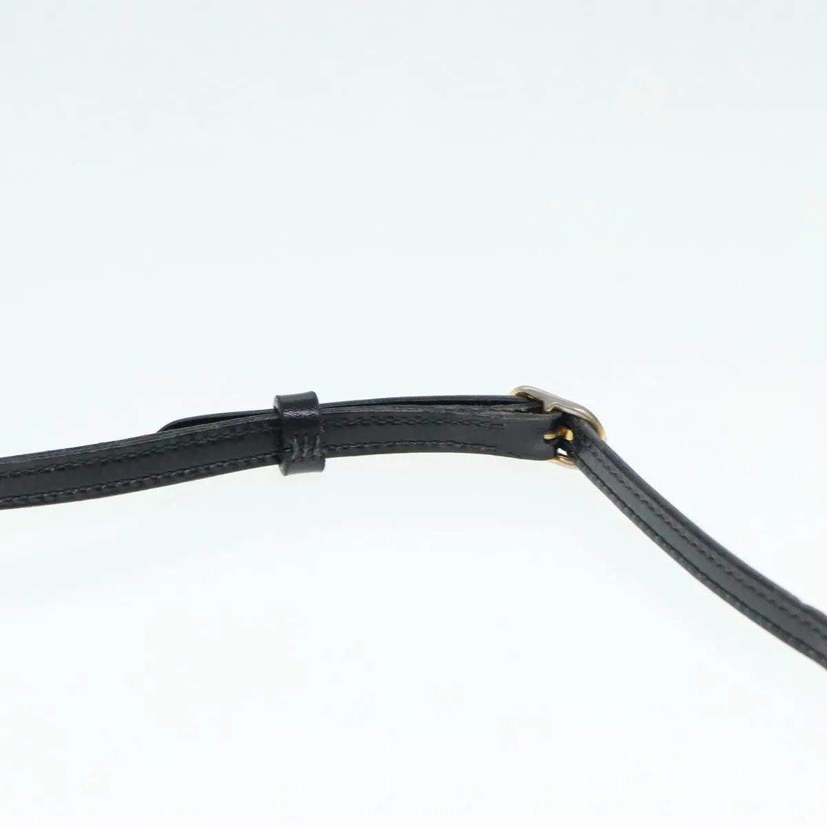 GUCCI Shoulder Bag Leather Black Gold ep5586