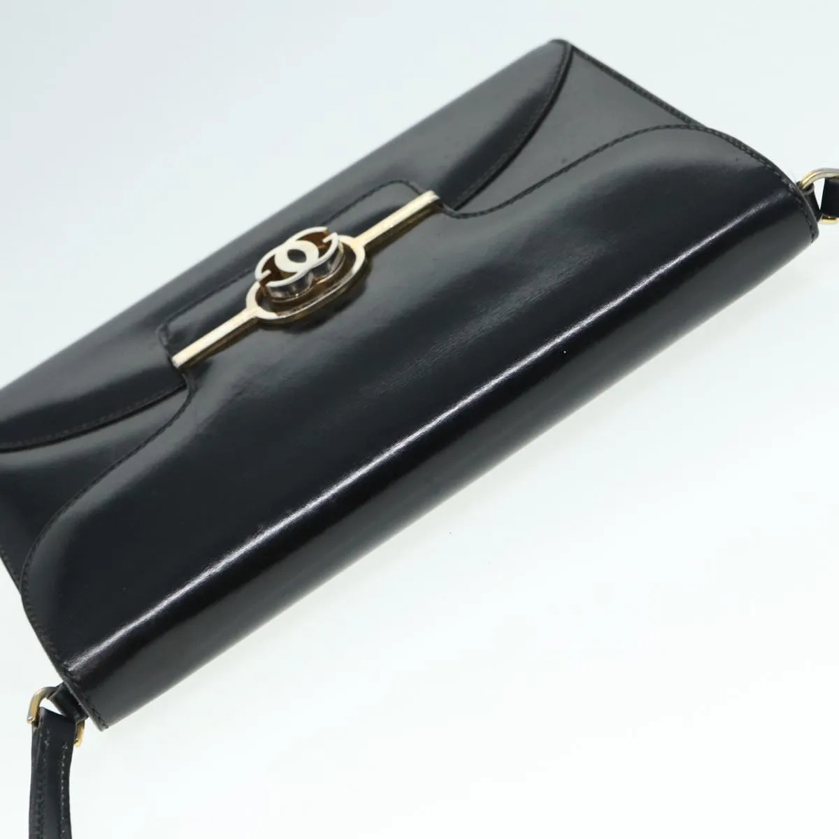 GUCCI Shoulder Bag Leather Black Gold ep5586