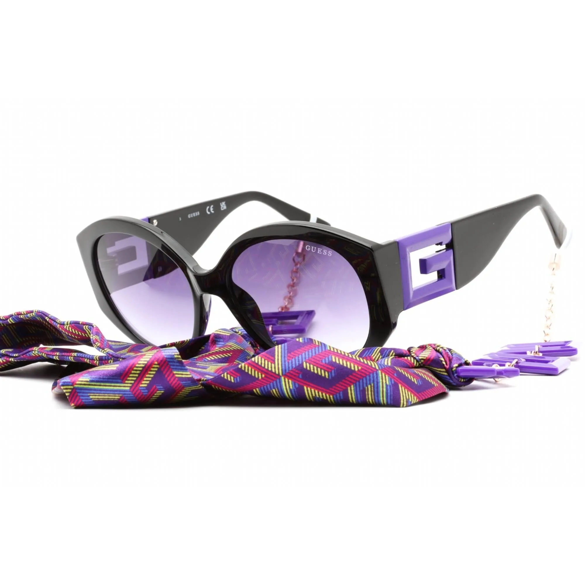 Guess Women's Sunglasses - Violet/Other Plastic Full Rim Round Frame | GU7917 83Z