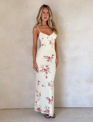 Boat-Neck JULIANNA DRESS - YELLOW : MACRO FLORAL : POP FLORAL