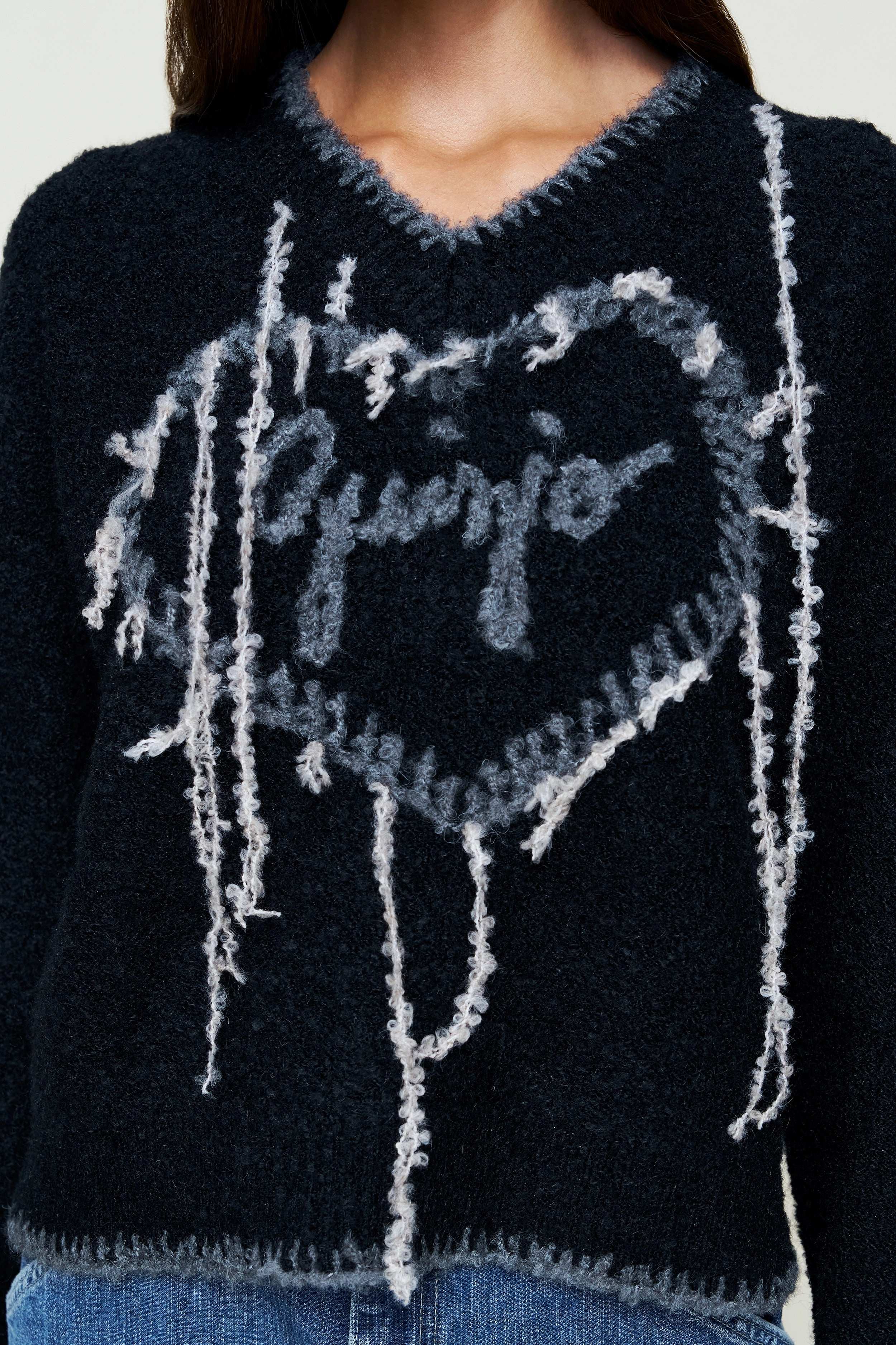 Guizio Heart Wool Sweater Simple Piece
