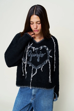 Under Jacket Hypoallergenic Fibers Guizio Heart Wool Sweater