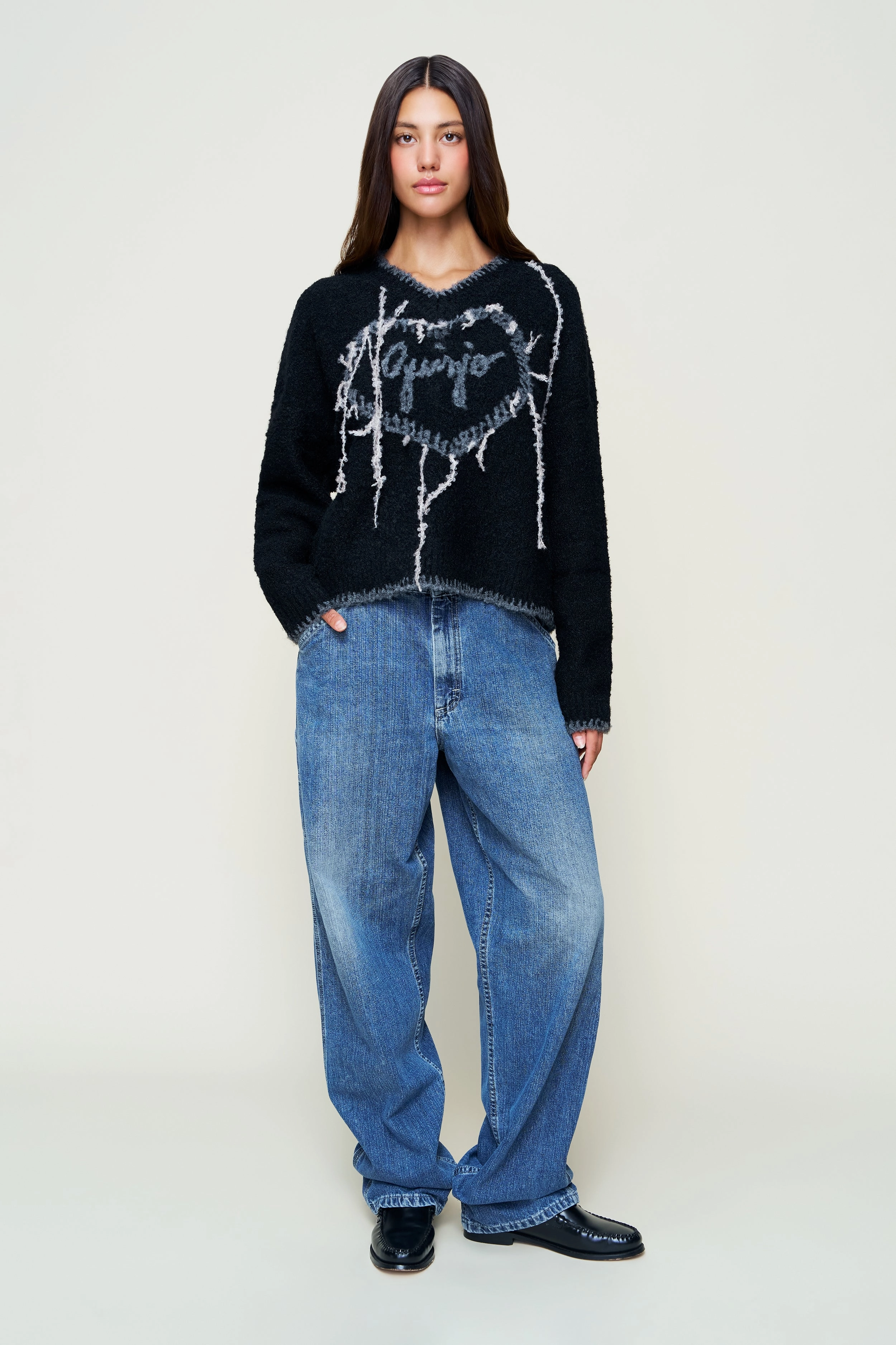 Guizio Heart Wool Sweater Eco Certified Fibers
