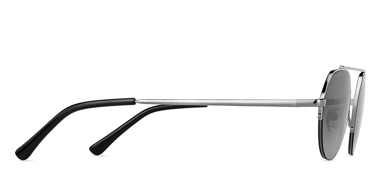 Gunmetal Round Half Rim Unisex Sunglasses by Vincent Chase-148925