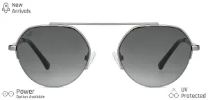Gunmetal Round Half Rim Unisex Sunglasses by Vincent Chase-148925