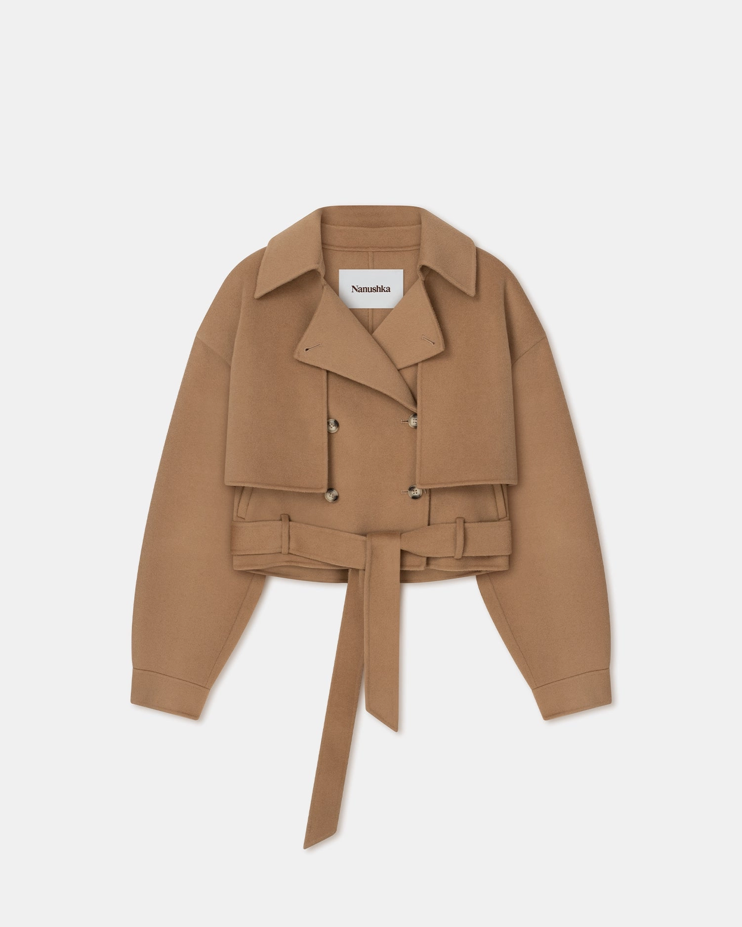 NonBinding Elastic Edging Reinforced Stress Points Satoyo - Wool And Silk-Blend Jacket - Camel