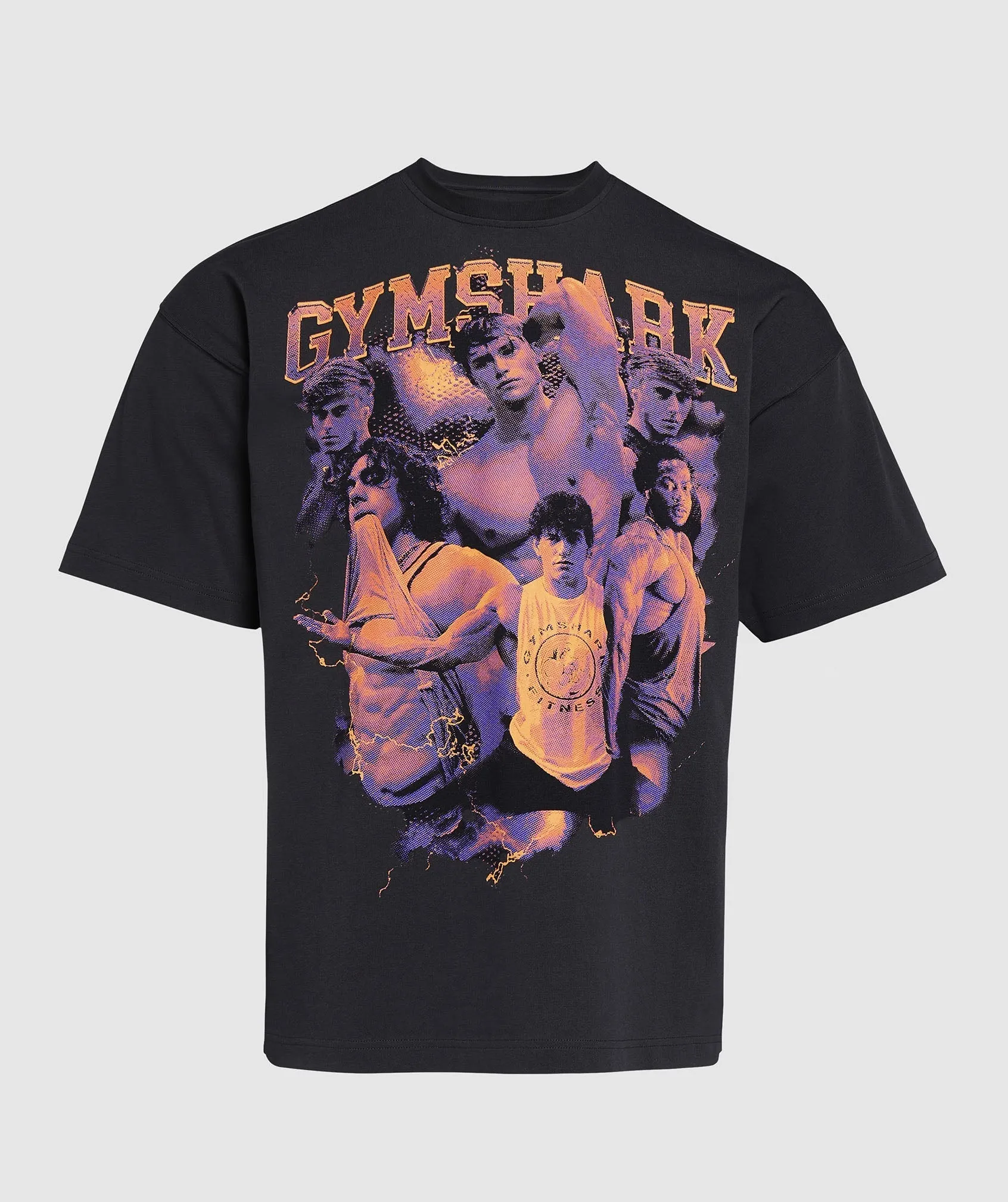 Gymshark Mens Athlete Bootleg Graphic T-Shirt - Black