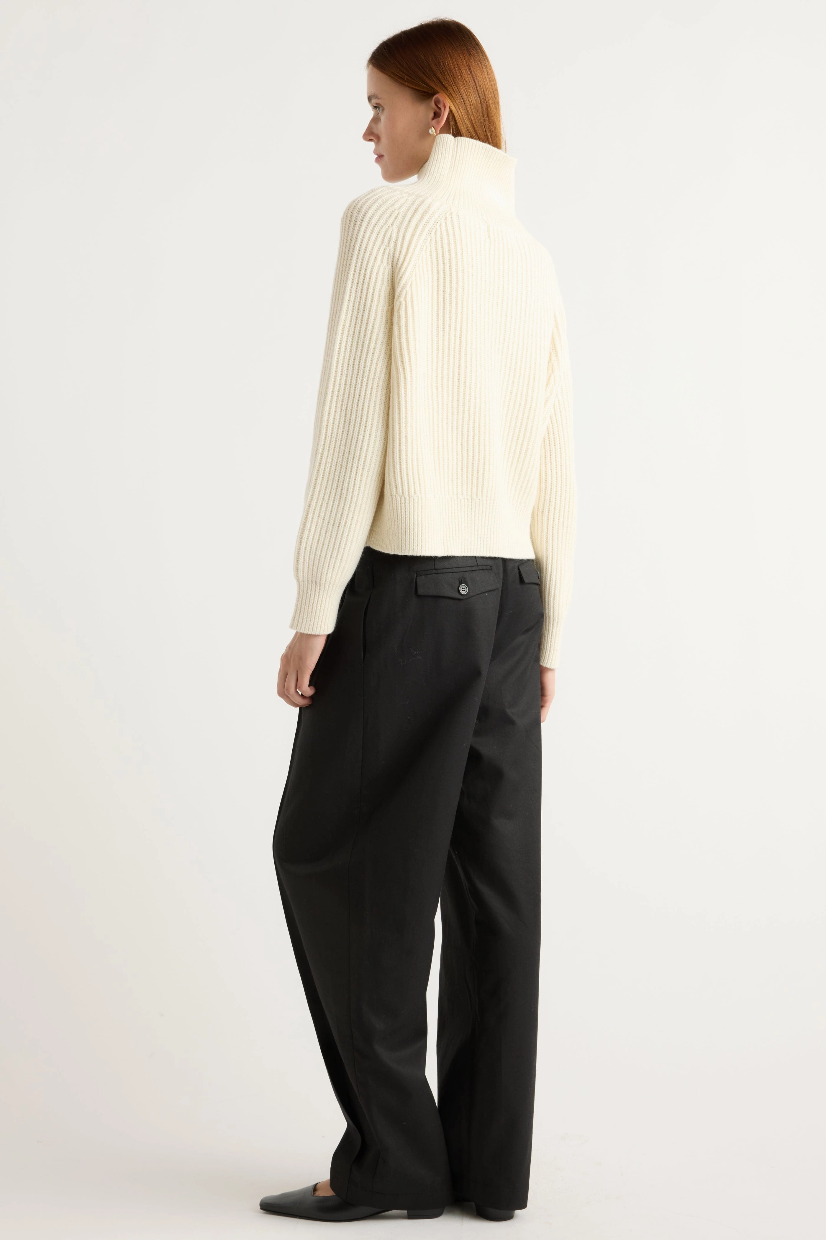 Chill Wear Hadeel Organic Cotton-Wool Mock-Neck Sweater