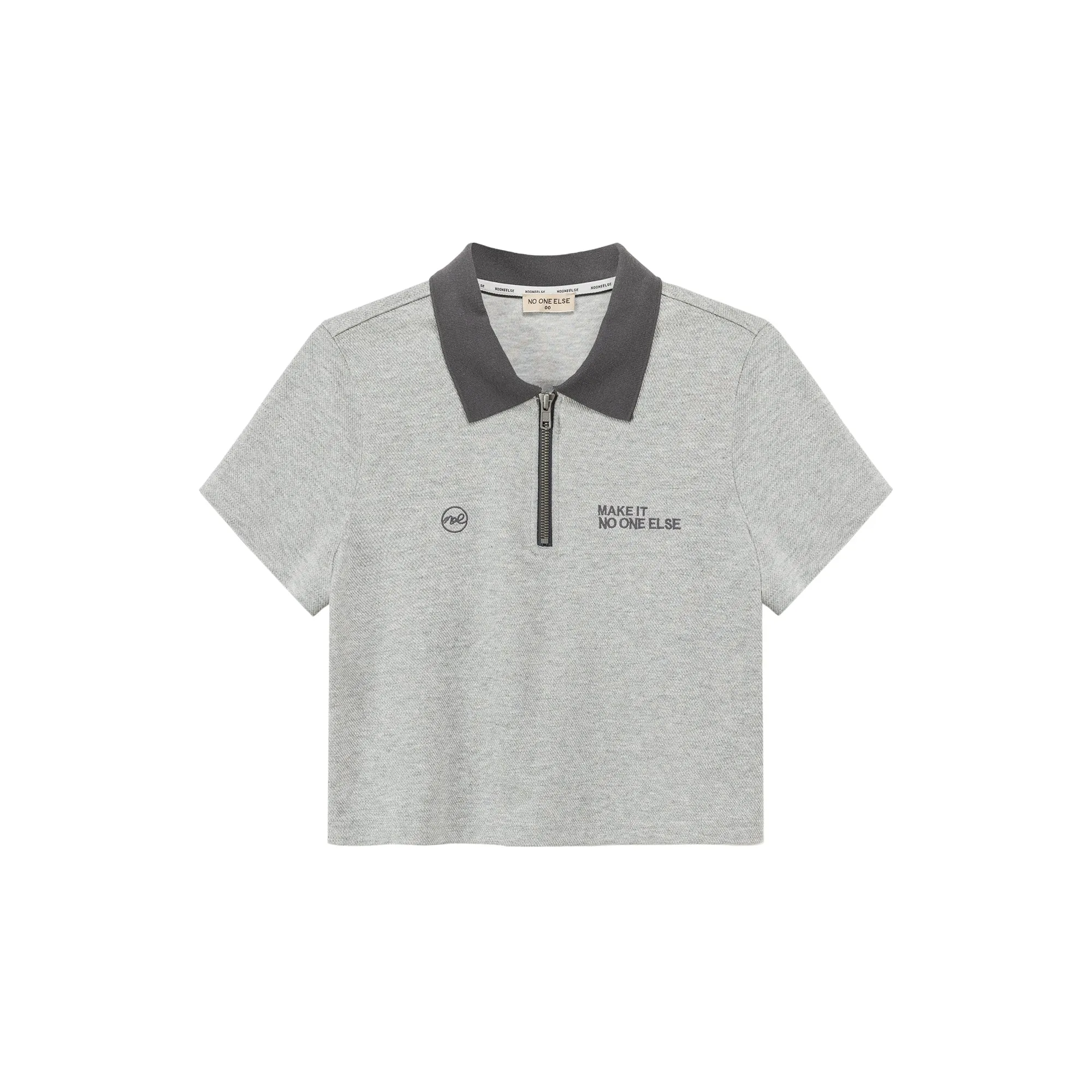 Half-Zip Cropped T-Shirt