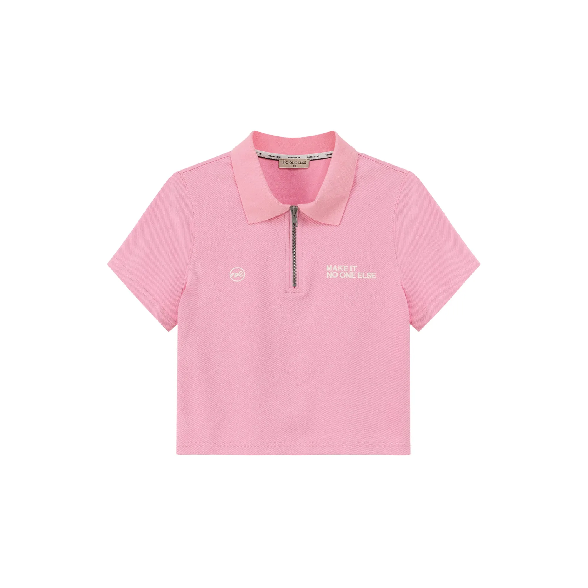 Half-Zip Cropped T-Shirt