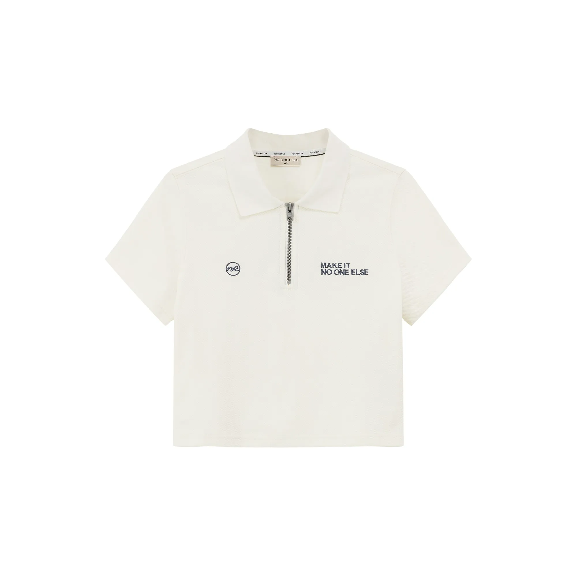 Half-Zip Cropped T-Shirt