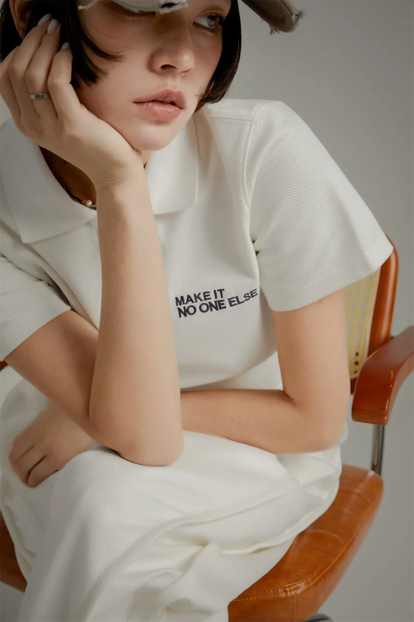 Half-Zip Cropped T-Shirt
