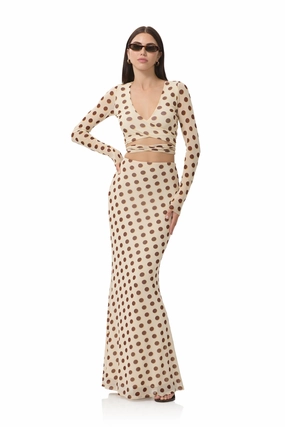 FlexibleMobility Ribbed Hemline Halsey Top - Gold Halo Dot