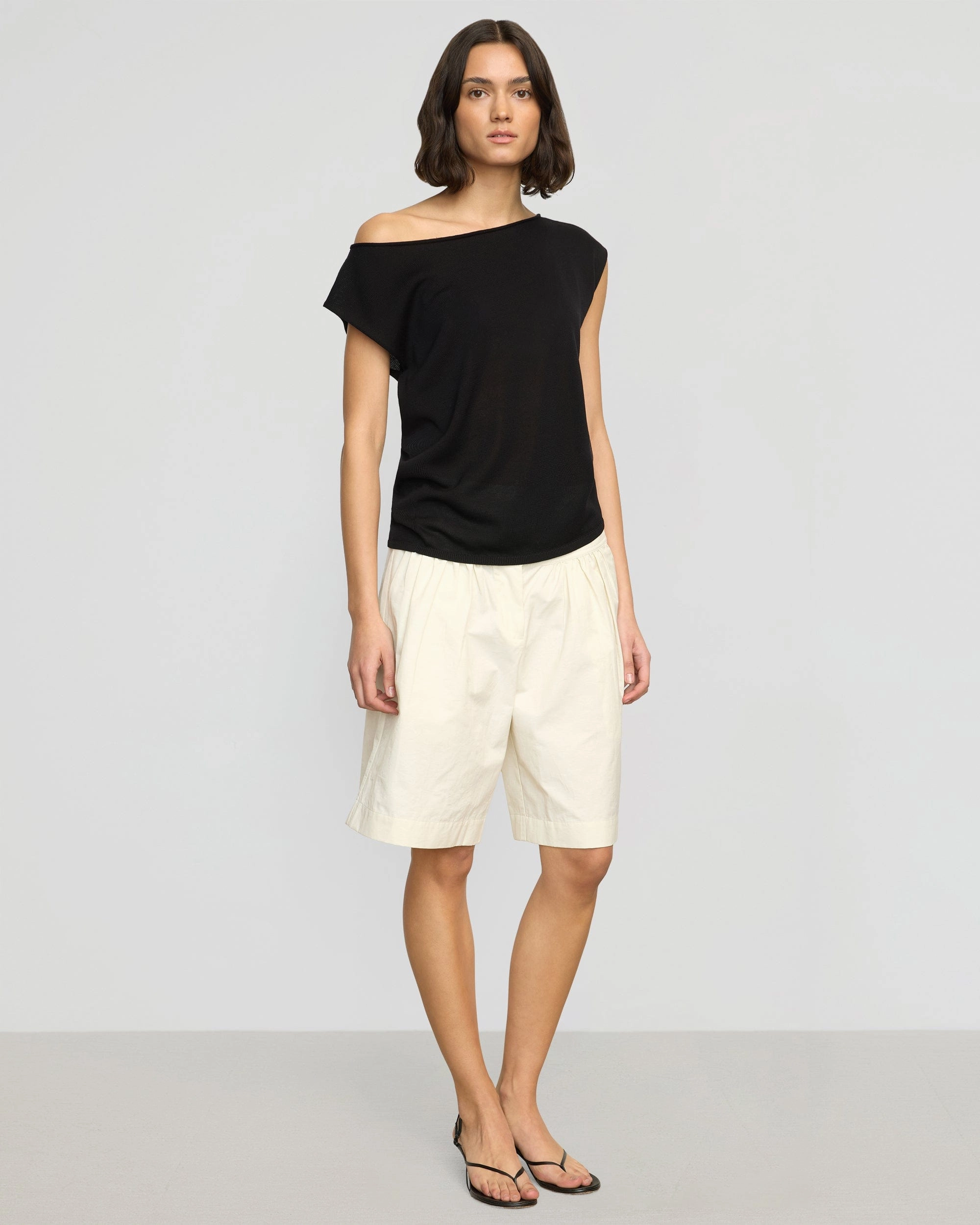 NeutralPalette Hanna Off-Shoulder Tencel-Wool Top