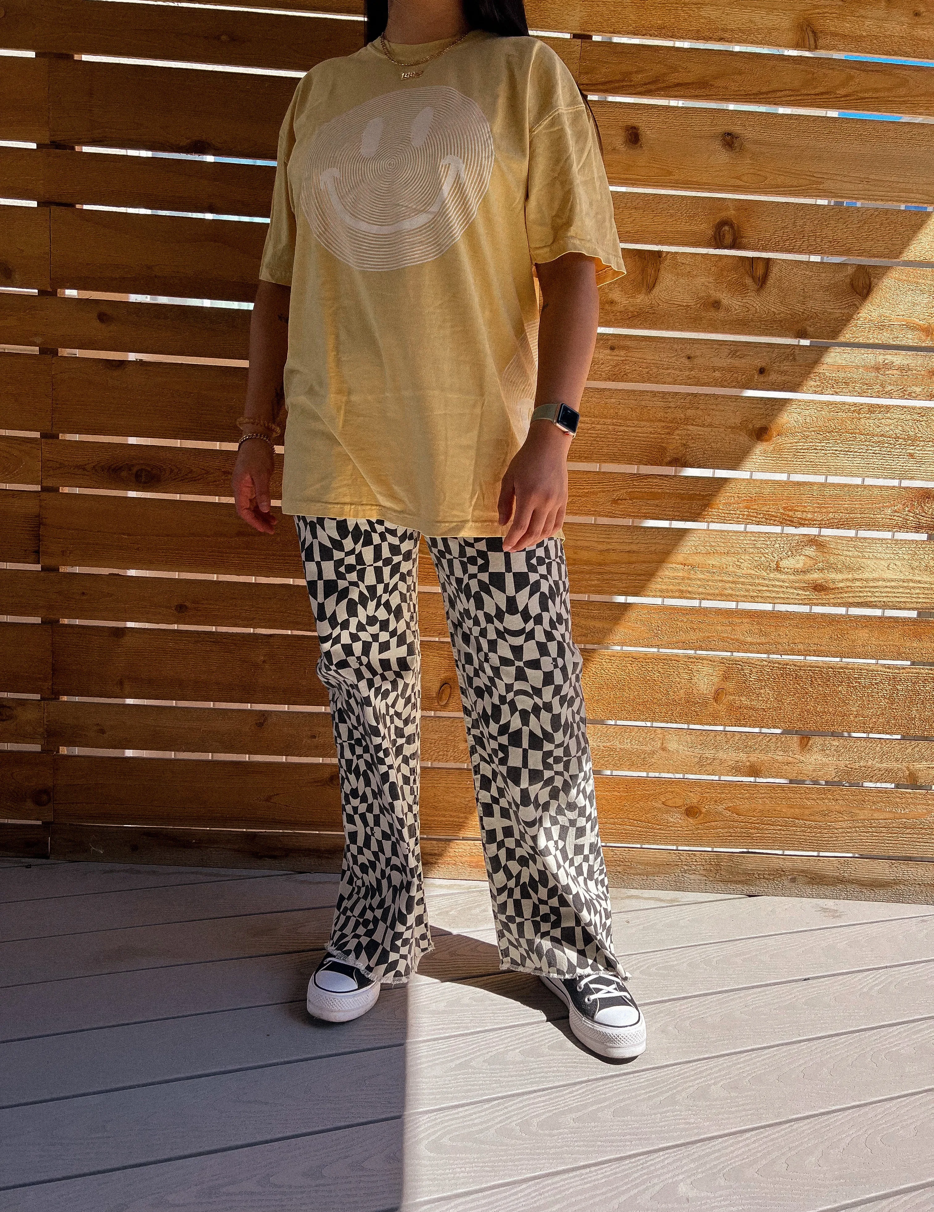happy energy oversized graphic tee