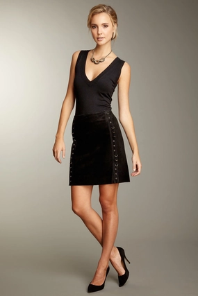 Hardware Mini Suede Skirt - Black Minimal Vibes