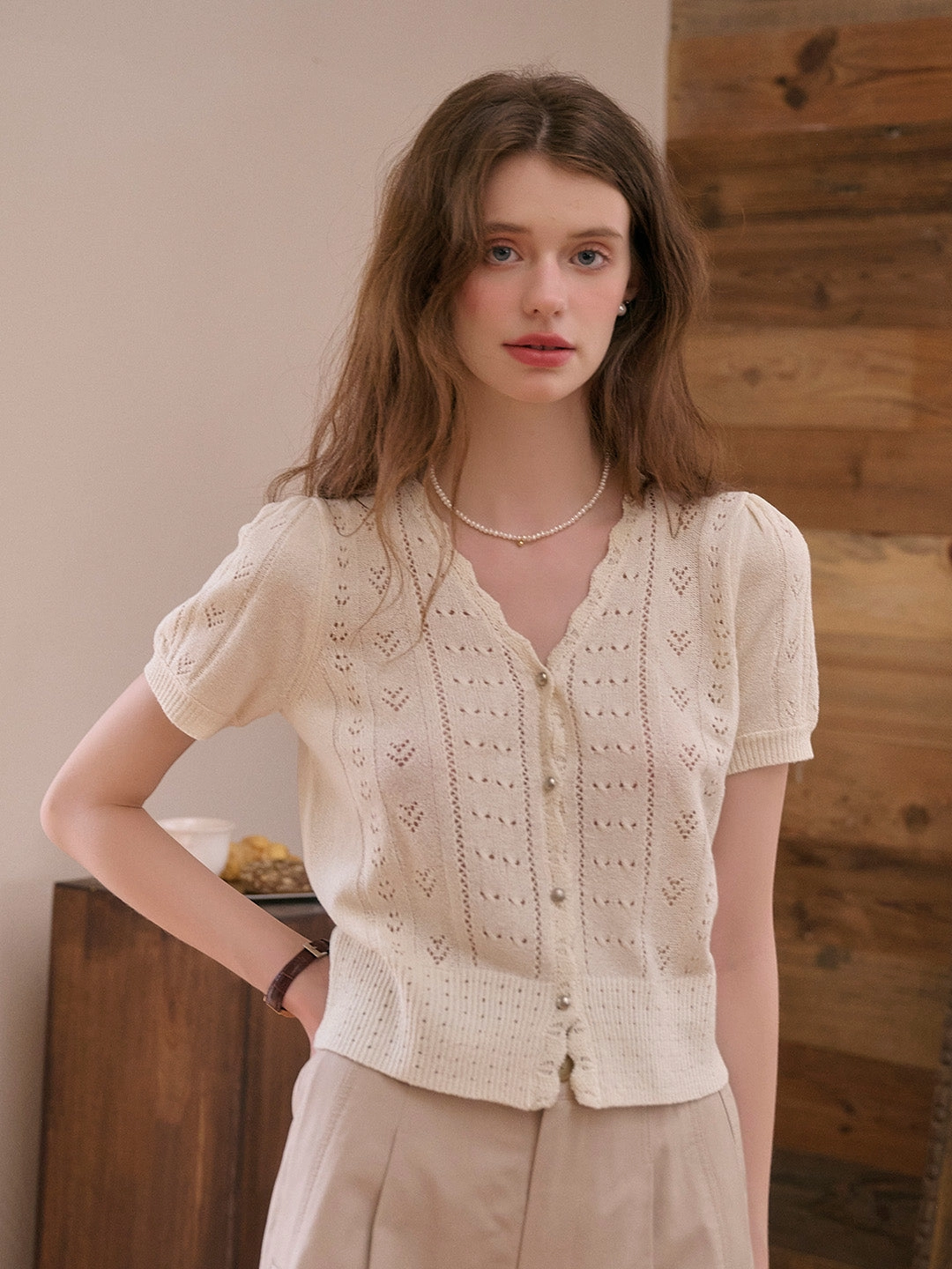Harlow V-Neck Knit Cardigan QuickDry Weave