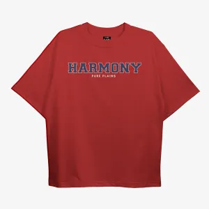 Harmony : Vintage Varsity Oversized Red Tshirt
