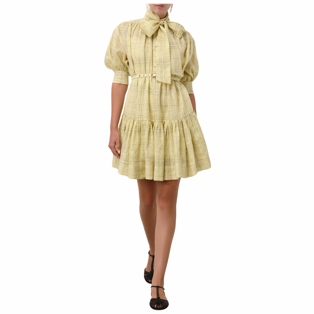 Harmony Check Mini Dress Fine Details