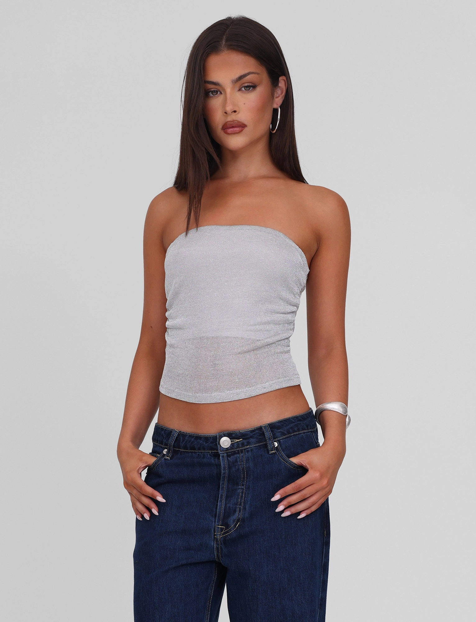 TaglessCollar ThermalRegulation HARRIETT TUBE TOP - SILVER
