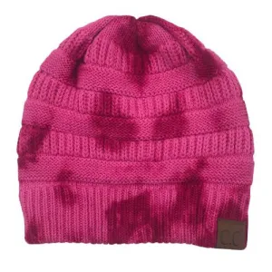 HAT-821 Fush/Pink Tie Dye Beanie