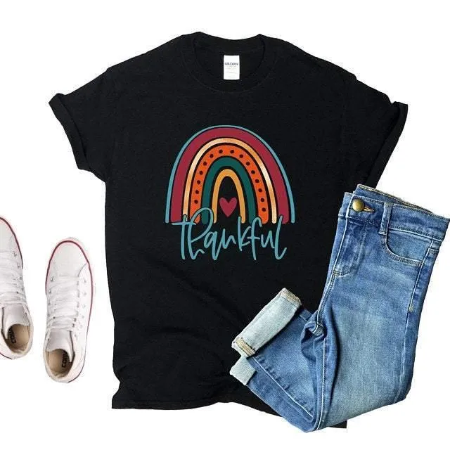 Hazel Blues® | Thankful Rainbow Graphic Tee
