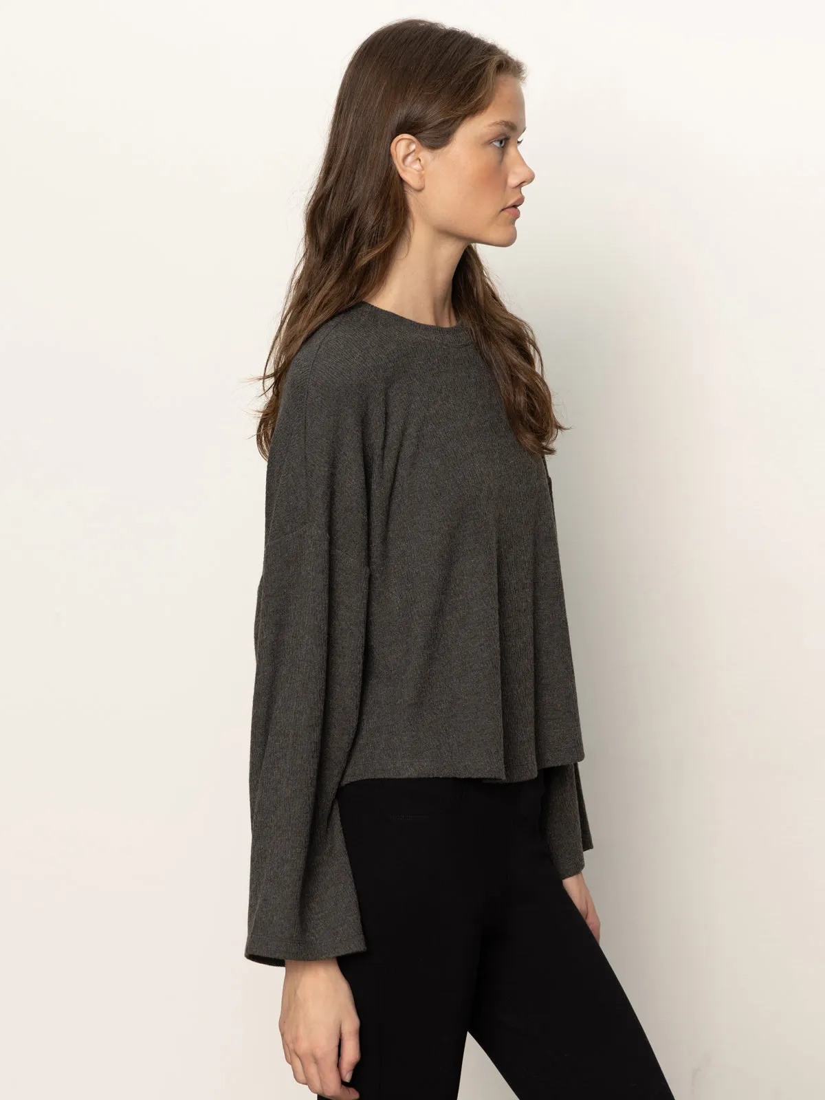 Hearthside Popover Top Heather Ink Comfy Touch Fun and Relaxed