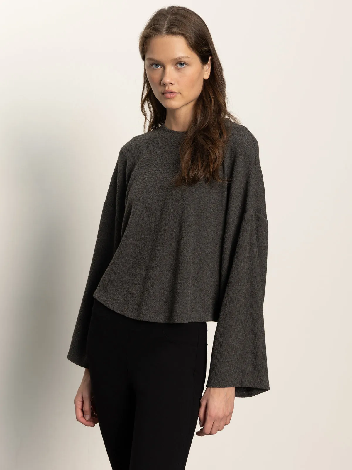 Hearthside Popover Top Heather Ink City Casual