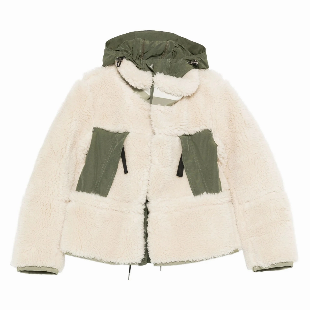 Urban Outdoor Look Faux Shearling & Grosgrain Jacket