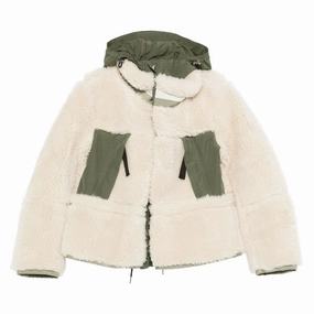 Urban Outdoor Look Faux Shearling & Grosgrain Jacket