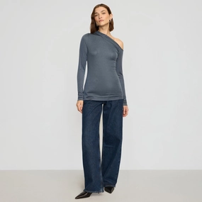 Ayra Tencel-Wool Off-Shoulder Tee Tagless Comfort YarnDyedFabric