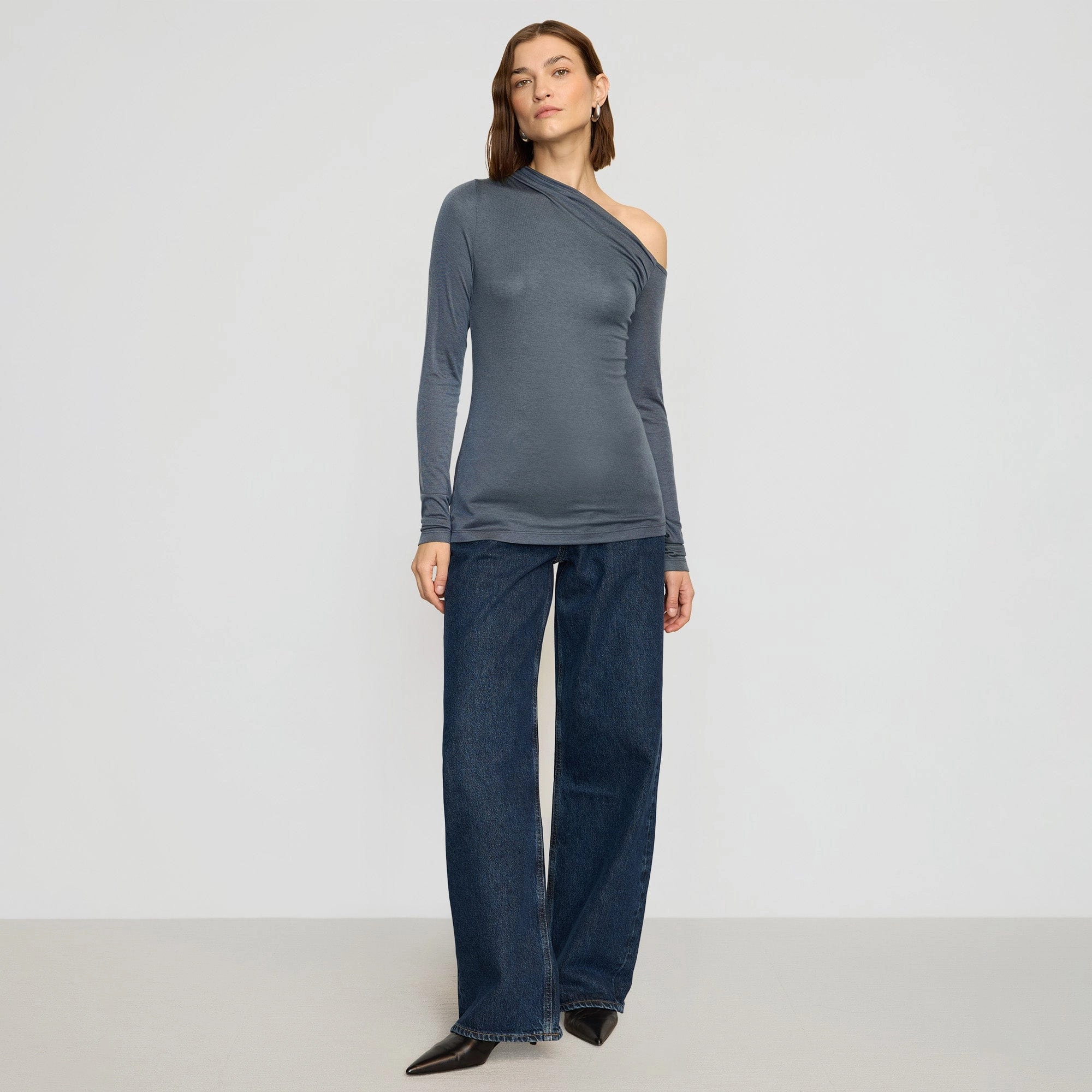Ayra Tencel-Wool Off-Shoulder Tee Tagless Comfort YarnDyedFabric