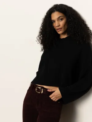 Forever Wool Cashmere Popover Black High Stretch Fabric