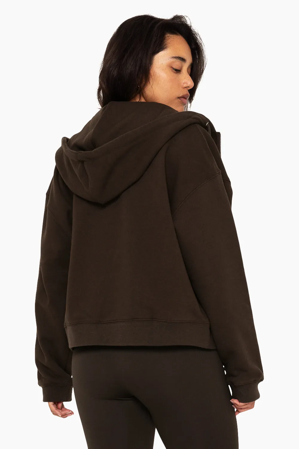 HEAVYWEIGHT SWEATS ZIP HOODIE - ESPRESSO