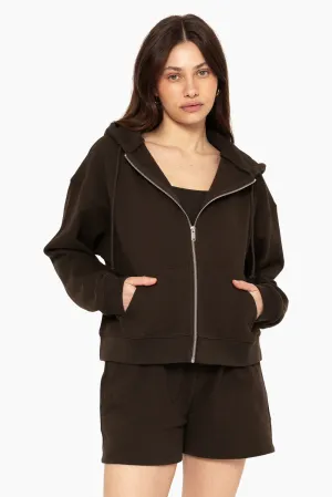 HEAVYWEIGHT SWEATS ZIP HOODIE - ESPRESSO
