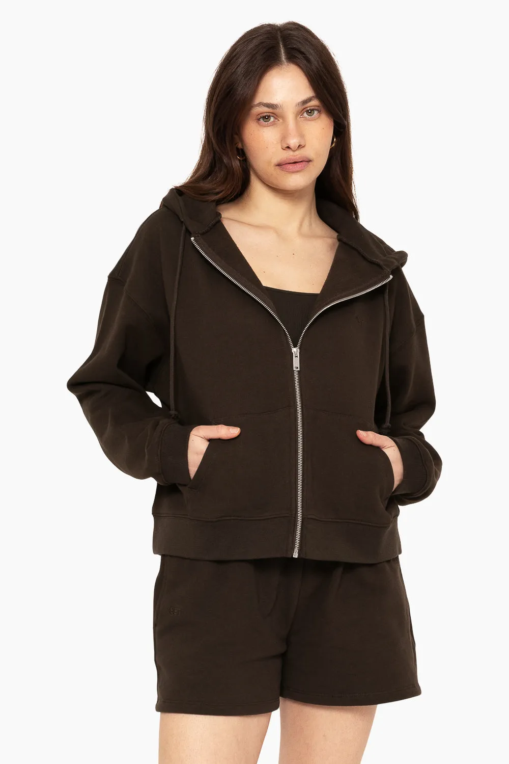 HEAVYWEIGHT SWEATS ZIP HOODIE - ESPRESSO