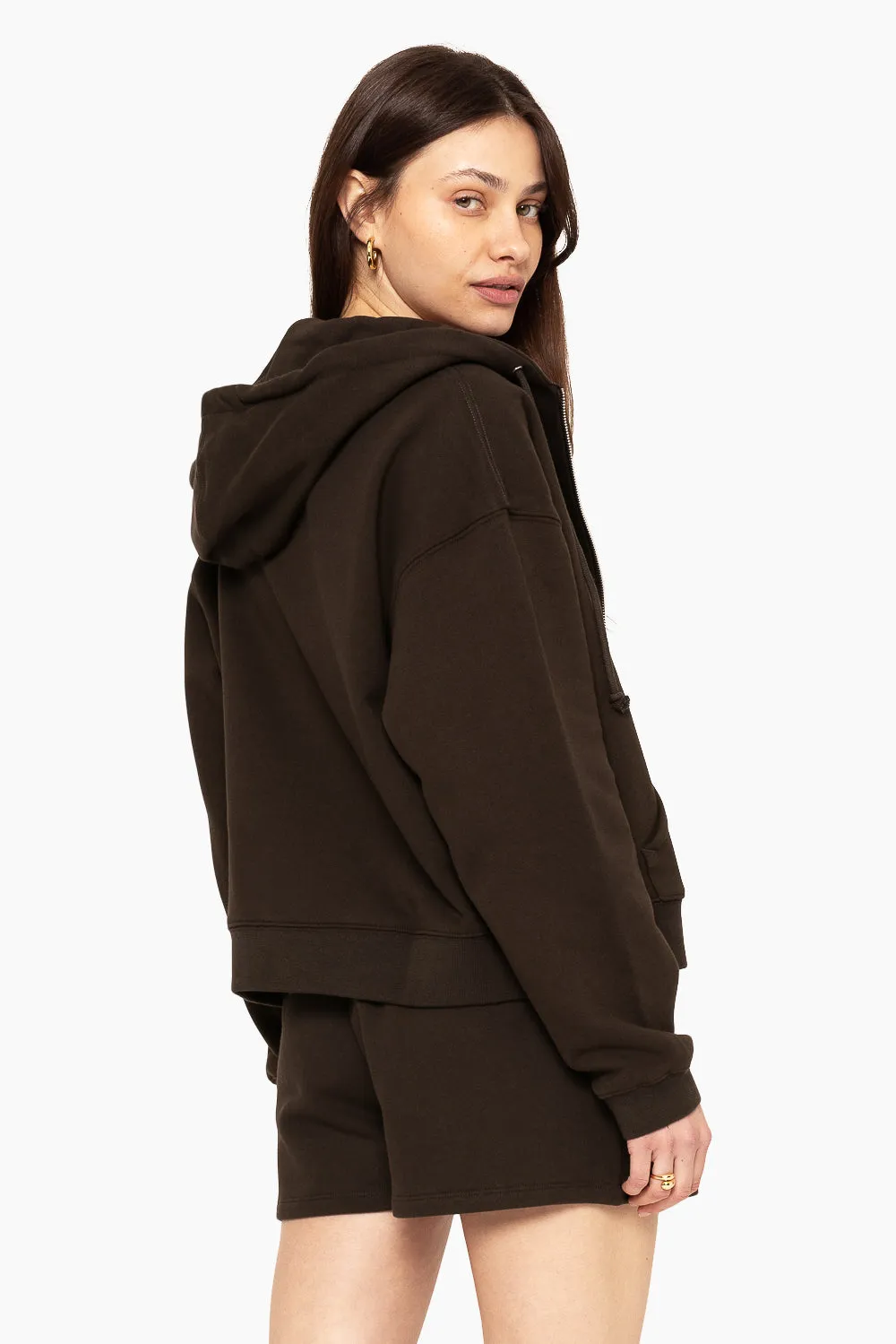 HEAVYWEIGHT SWEATS ZIP HOODIE - ESPRESSO