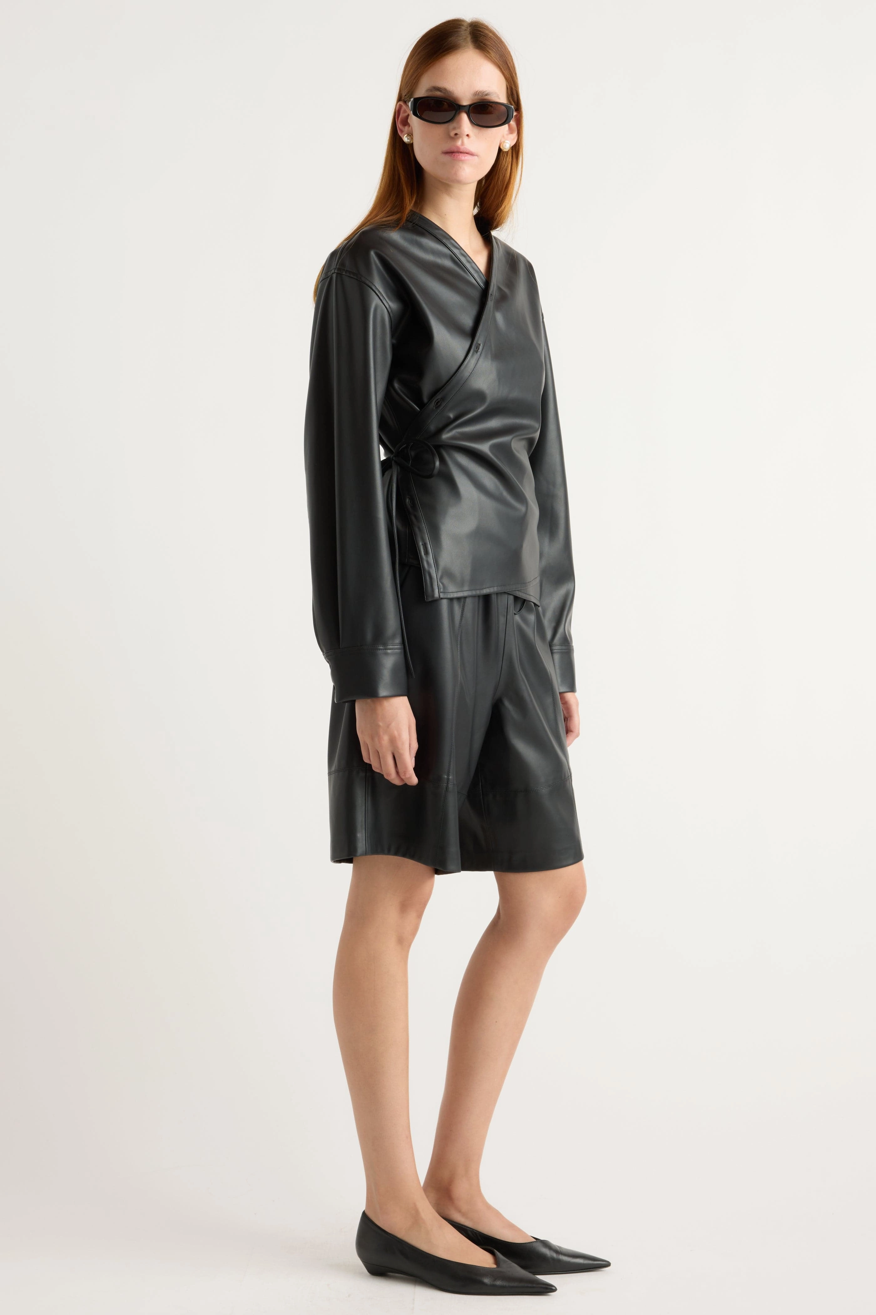 Sarit Vegan Leather Wrap Top Biodegradable material
