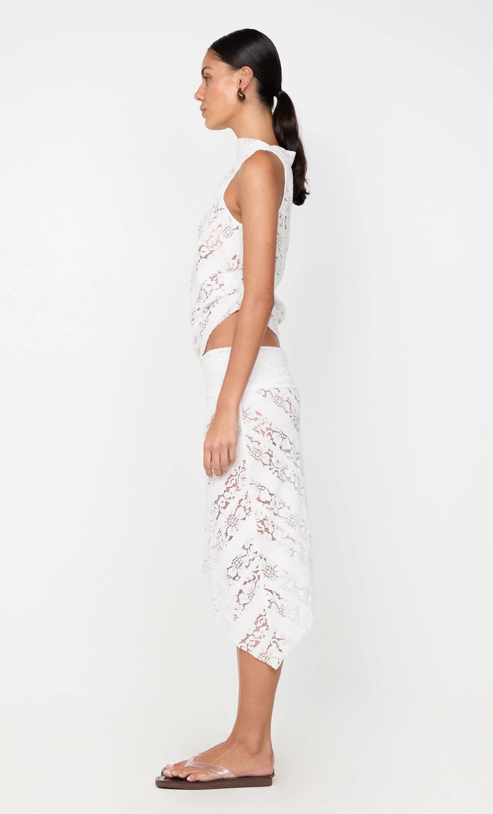 HENRIETTA ASYM TOP - WHITE Smart Waist Design
