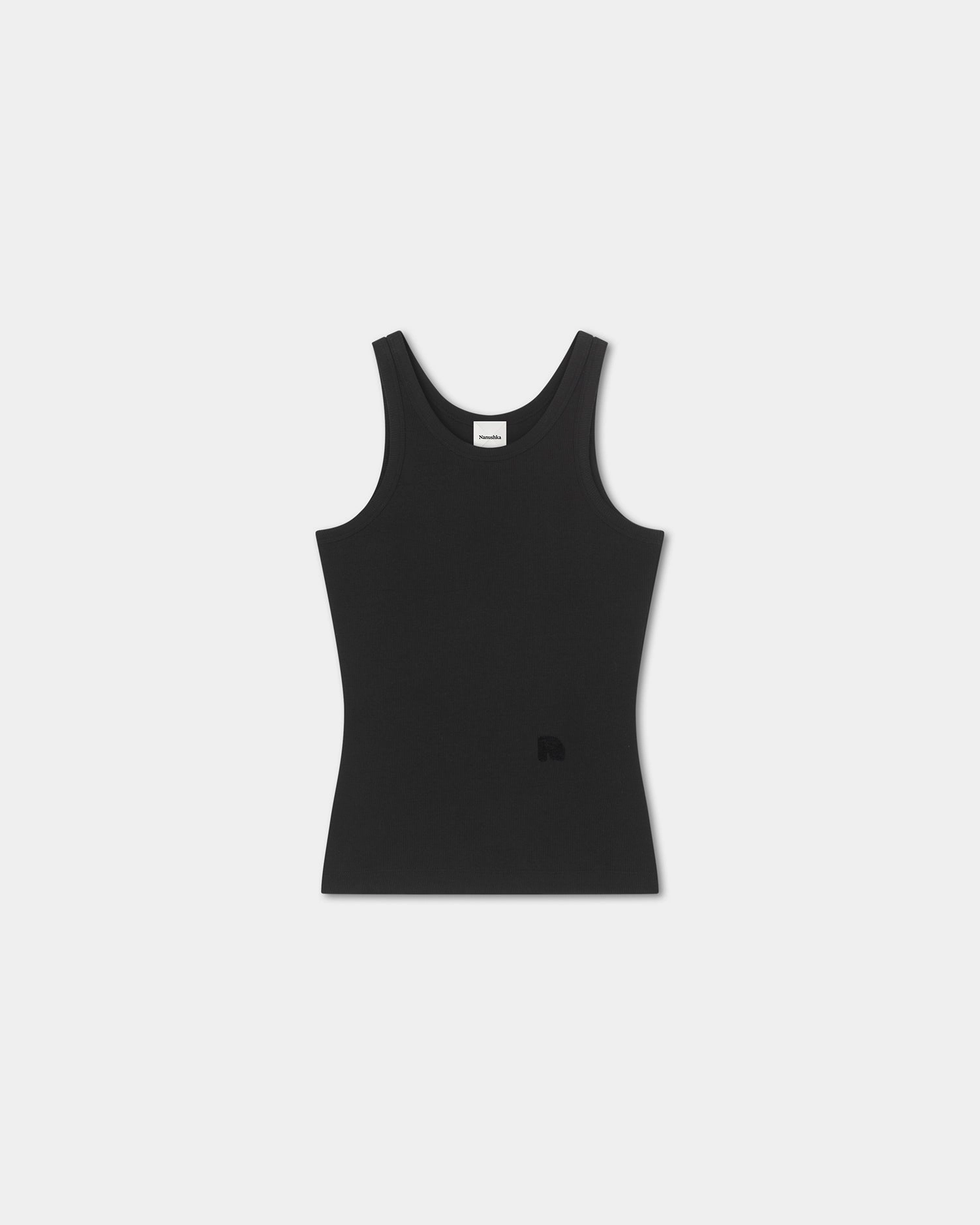 Minimalist Silhouette LowImpact Manufacturing Herve - Ribbed-Jersey Tank Top - Black