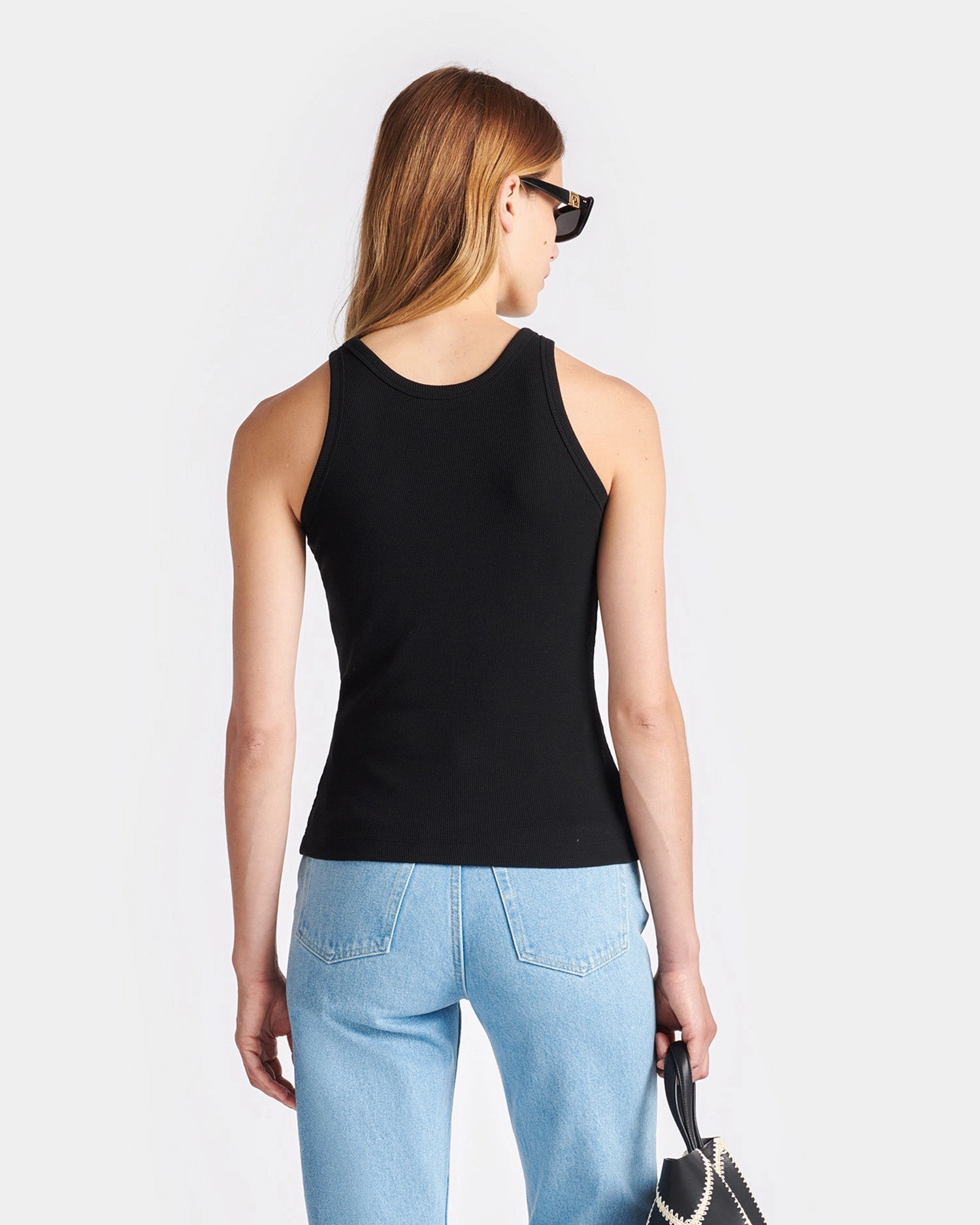 Herve - Ribbed-Jersey Tank Top - Black FlexibleElasticatedEdging