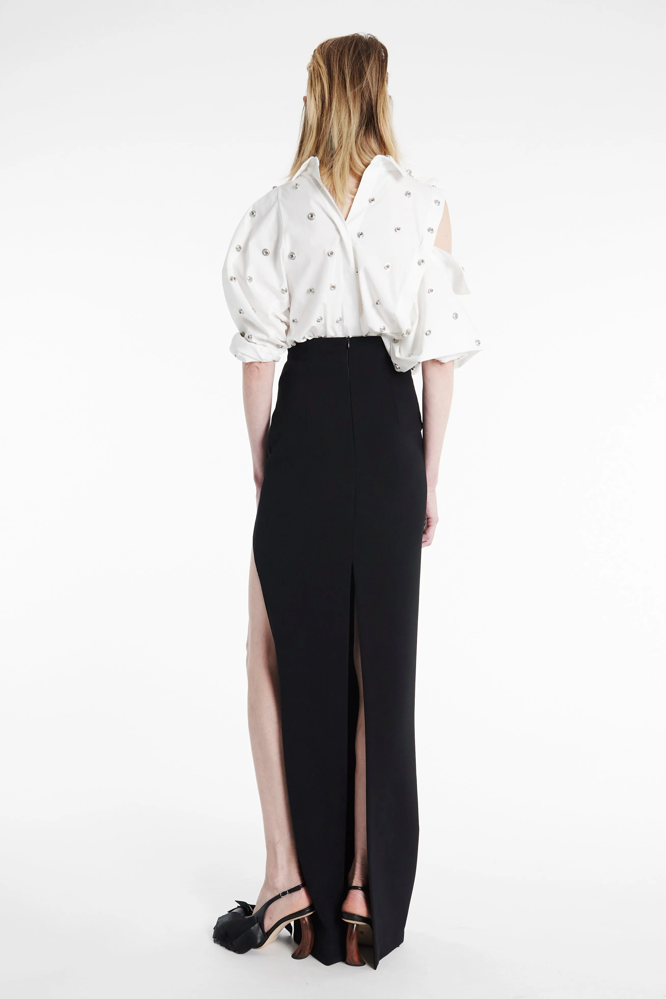 Neutrals Only Urban Edge Pencil Skirt Black