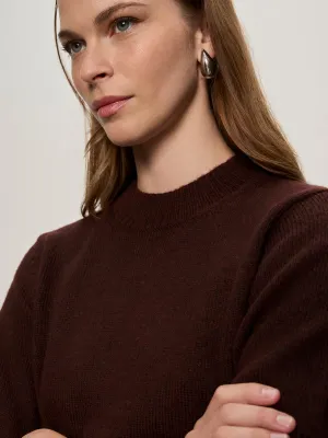 Perfect Sweater Tee Dark Crimson ButtonFront Foldable Cuff Design